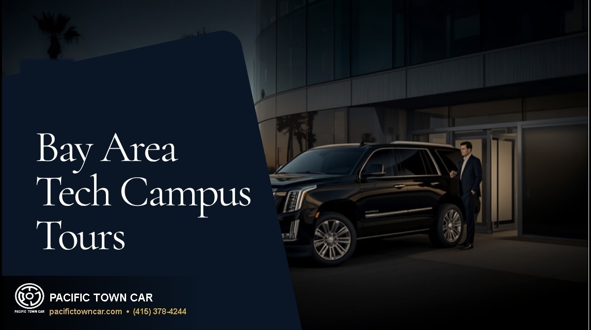 Pacific Town Car black Cadillac Escalade SUV at Silicon Valley tech campus
