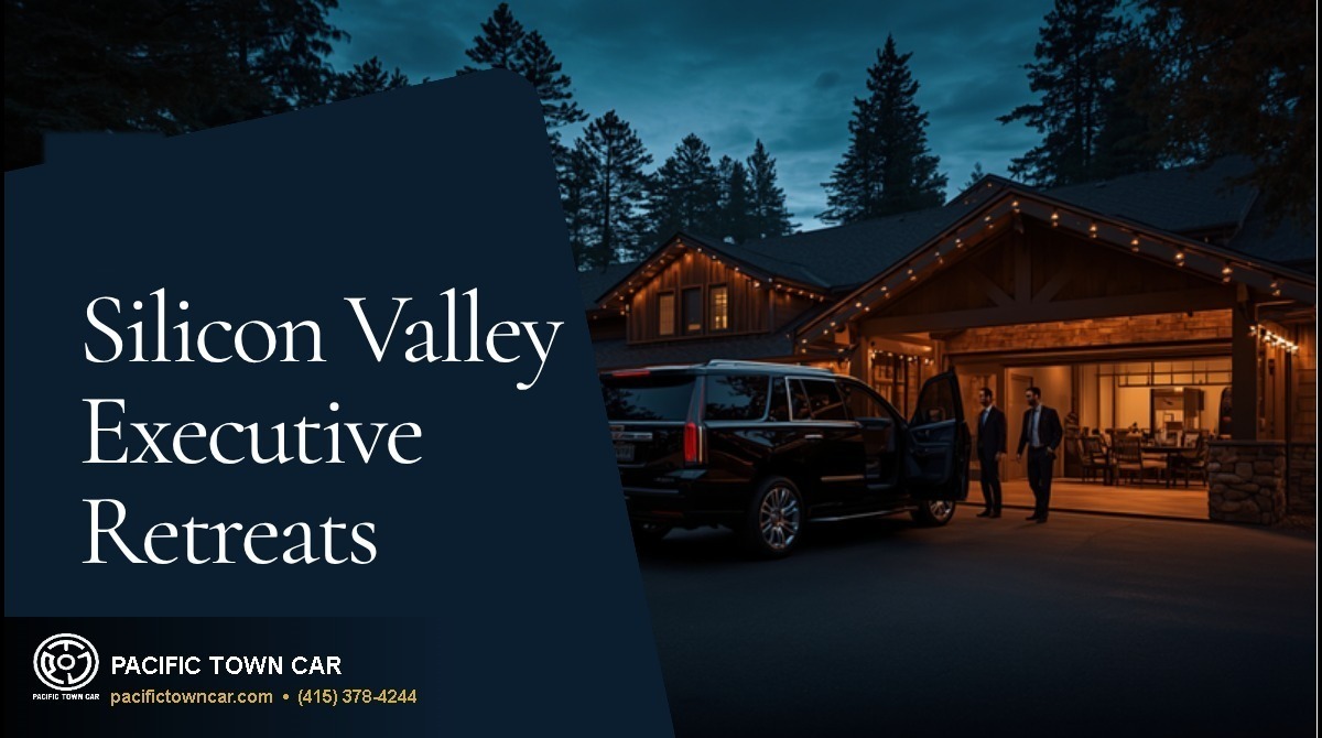 Pacific Town Car black Cadillac Escalade SUV at executive retreat lodge