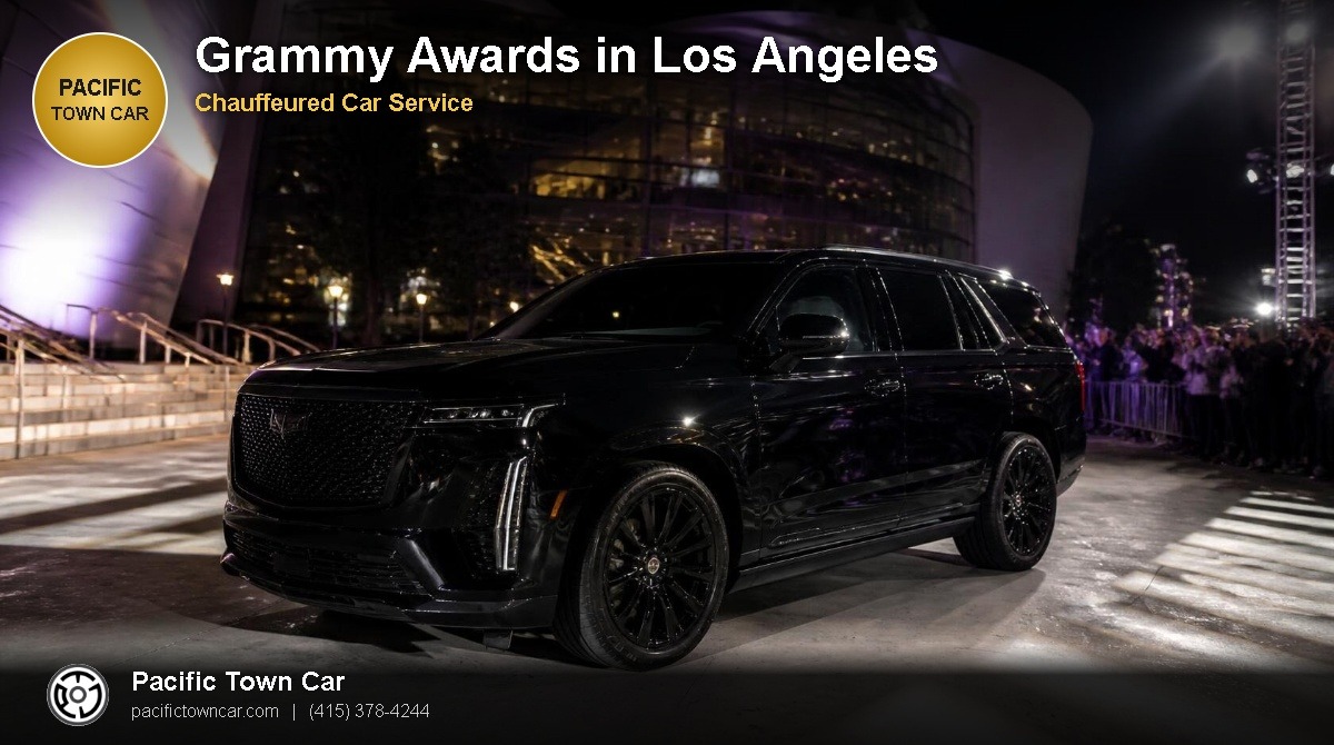 Black Cadillac Escalade for Grammy Awards transportation in Los Angeles - Pacific Town Car