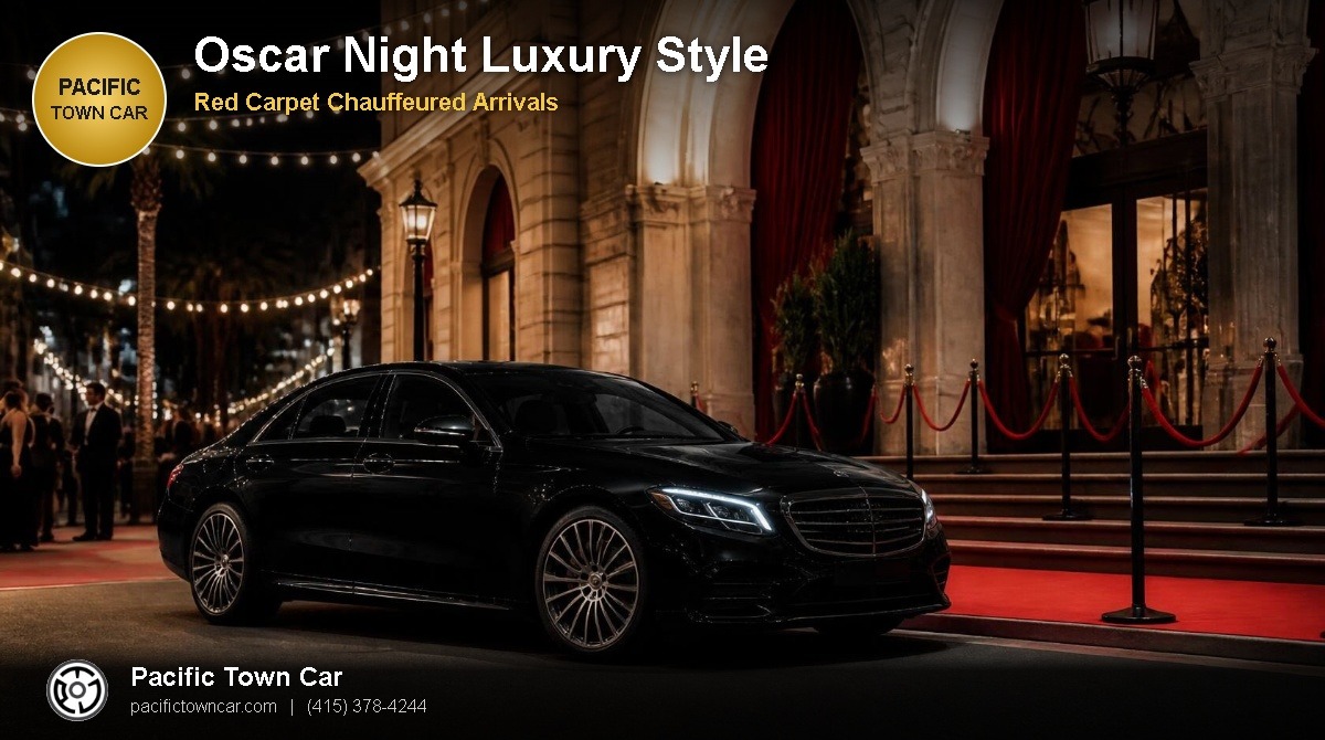 Black Mercedes S-Class for Oscar night red carpet arrival in Hollywood - Pacific Town Car