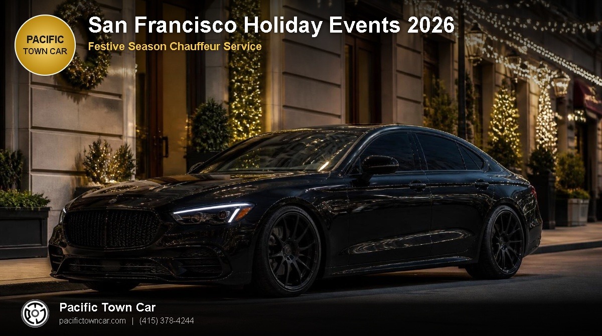 Black Mercedes S-Class for San Francisco holiday season transportation - Pacific Town Car