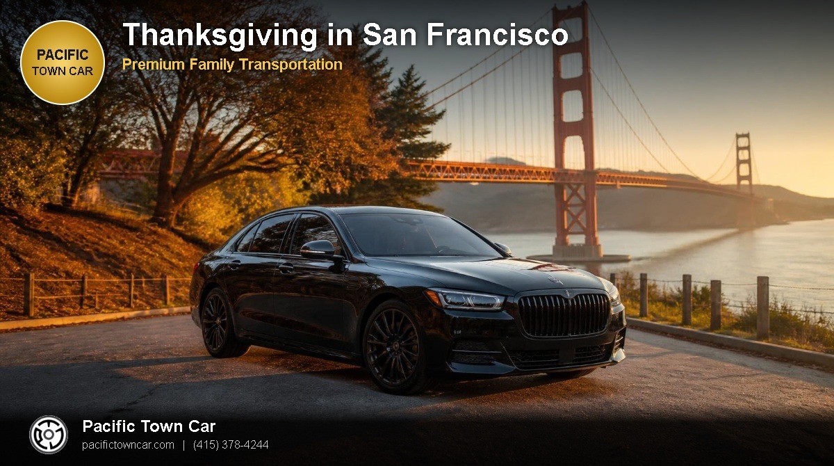 Black BMW 7 Series for Thanksgiving holiday transportation in San Francisco - Pacific Town Car